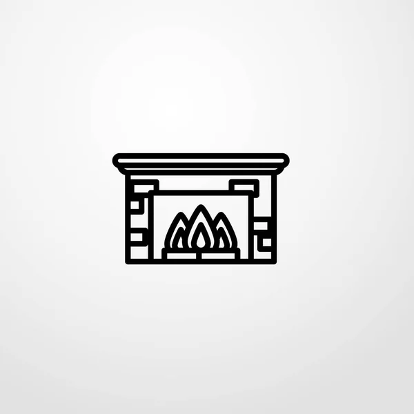 Ícone de lareira ilustração símbolo de sinal vetor isolado — Vetor de Stock