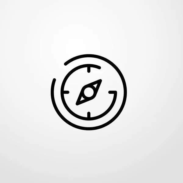 Bussola icona illustrazione isolato segno vettoriale simbolo — Vettoriale Stock