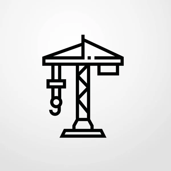 Icona della gru illustrazione isolato segno vettoriale simbolo — Vettoriale Stock