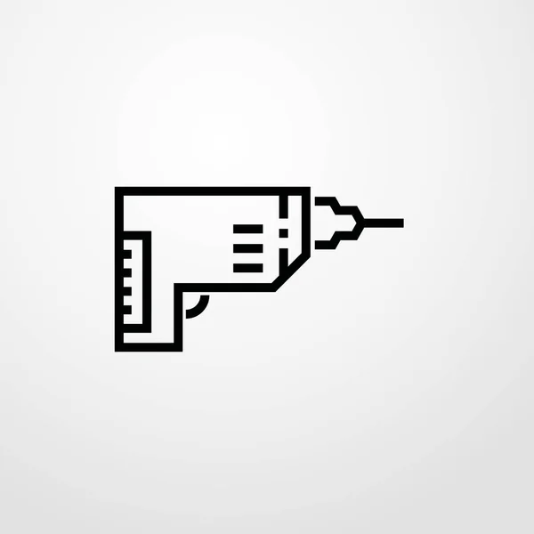 Icono de taladro ilustración símbolo de signo de vector aislado — Vector de stock