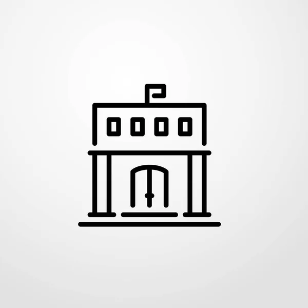 Biblioteki wieża ikona ilustracja na białym tle wektor symbol znak — Wektor stockowy