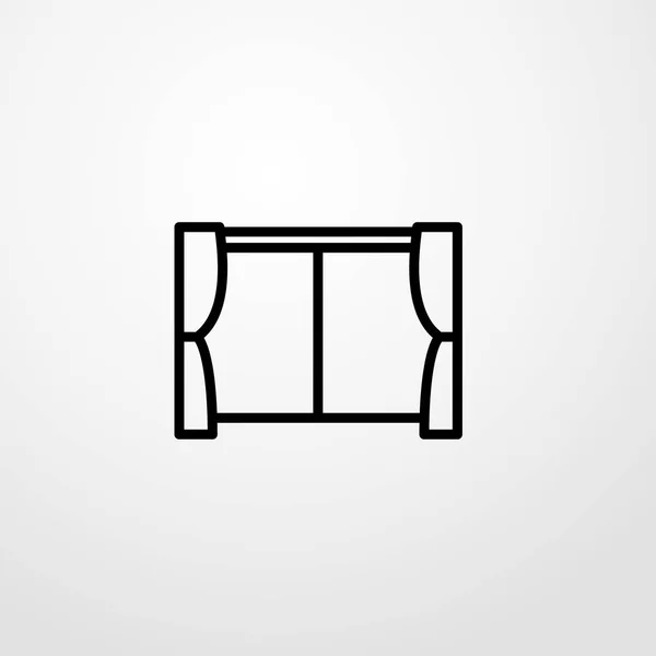 Σύμβολο σημάδι απομονωμένες διανυσματικά εικονογράφηση εικονίδιο παράθυρο — Διανυσματικό Αρχείο