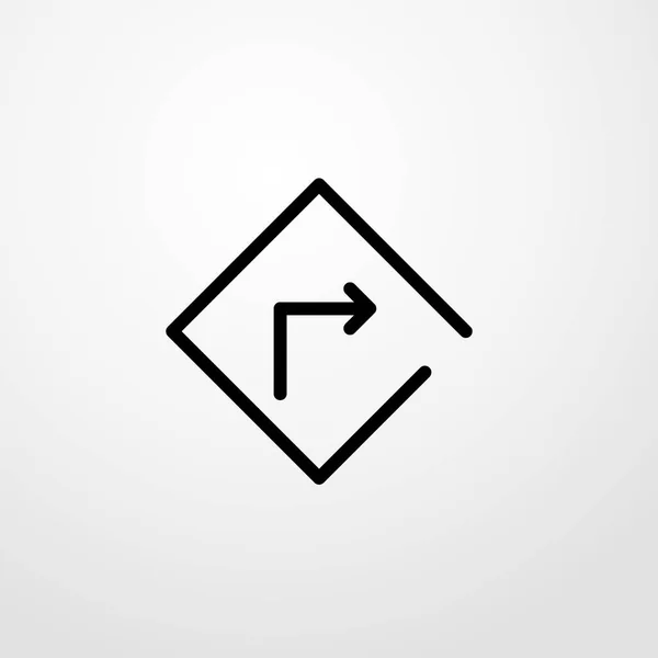 Girare a destra icona illustrazione isolato segno vettoriale simbolo — Vettoriale Stock