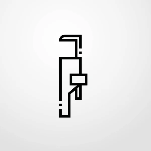 İngiliz anahtarı simgesini illüstrasyon izole vektör işareti simgesi — Stok Vektör
