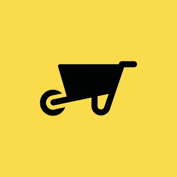 Simbolo del segno vettoriale isolato dell'icona della carriola — Vettoriale Stock