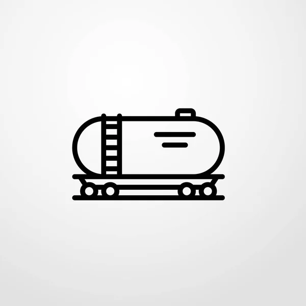 Ícone de vagão de tanque ilustração símbolo de sinal de vetor isolado — Vetor de Stock
