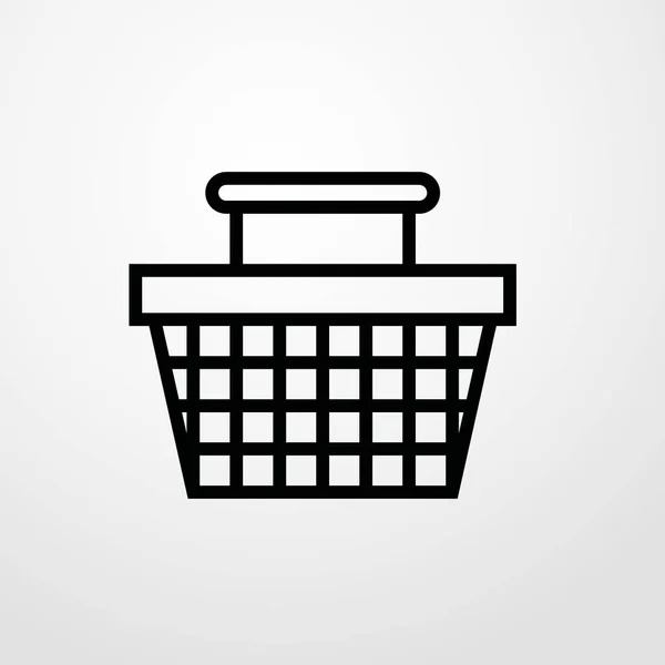 Bevásárló kosár ikonra illusztráció vektor elszigetelt előjel — Stock Vector