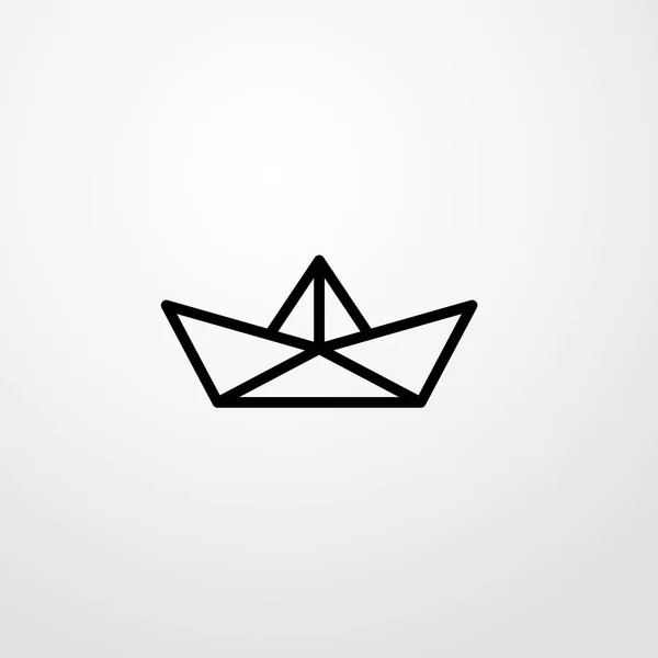 Ícone de barco de papel ilustração símbolo de sinal de vetor isolado — Vetor de Stock