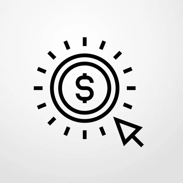 Dollar munt pictogram illustratie geïsoleerde vector teken symbool — Stockvector
