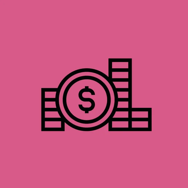 Δολάριο κέρμα εικονίδιο εικονογράφηση διάνυσμα απομονωμένες σημάδι σύμβολο — Διανυσματικό Αρχείο
