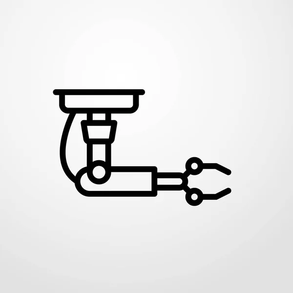 Ícone robô industrial ilustração símbolo de sinal vetor isolado — Vetor de Stock