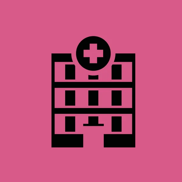 Icona dell'edificio ospedaliero illustrazione isolato segno vettoriale simbolo — Vettoriale Stock