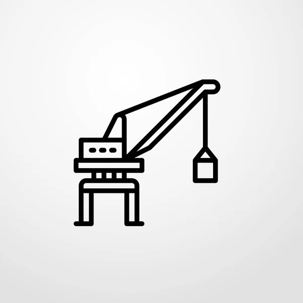 Harbor crane icon illustration isolated vector sign symbol — Stock Vector
