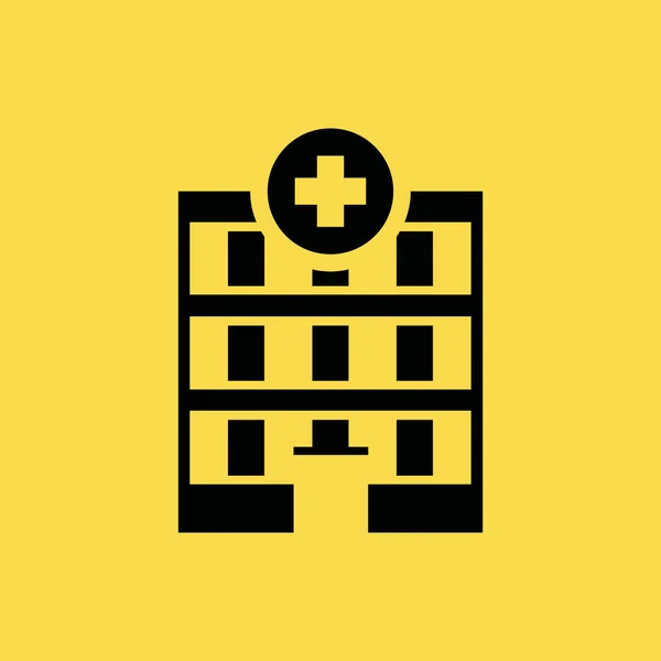 Icono del edificio del hospital ilustración símbolo de signo vectorial aislado — Vector de stock