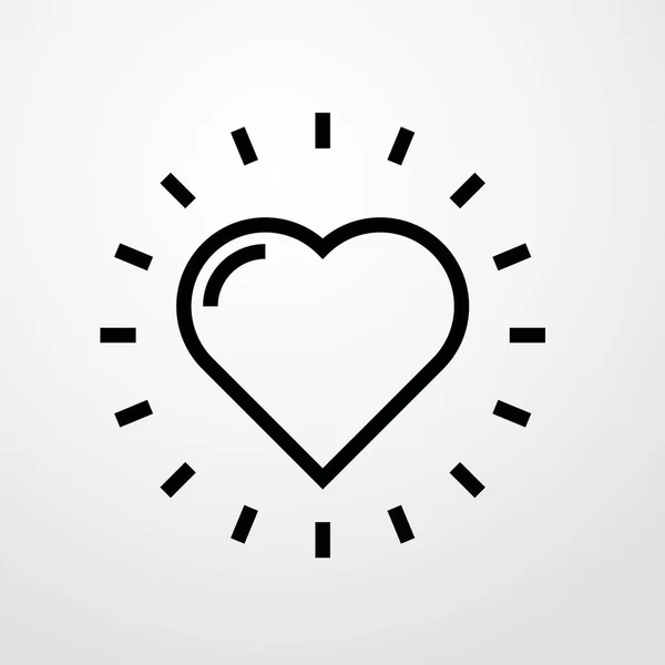 Ícone do coração ilustração isolado símbolo sinal vetor —  Vetores de Stock