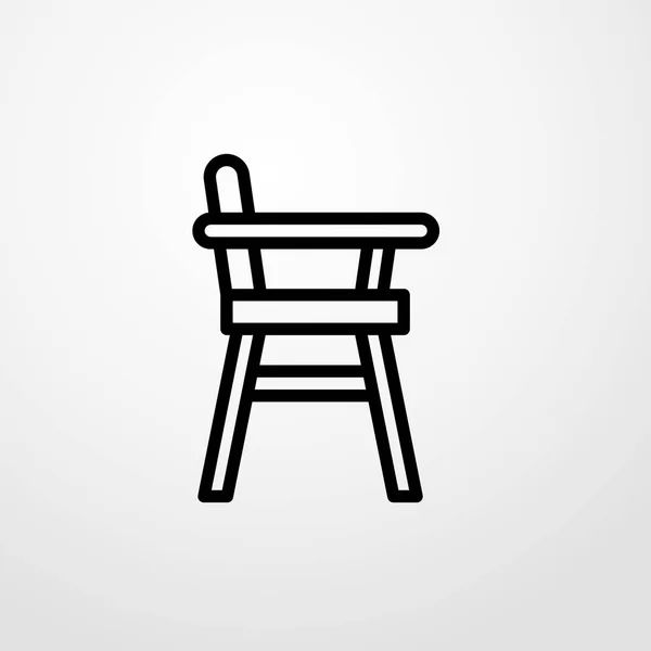 Alta silla icono ilustración símbolo de signo vectorial aislado — Vector de stock
