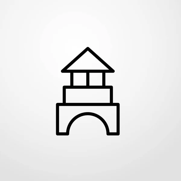 Zabawka budynku ikona ilustracja na białym tle wektor symbol znak — Wektor stockowy
