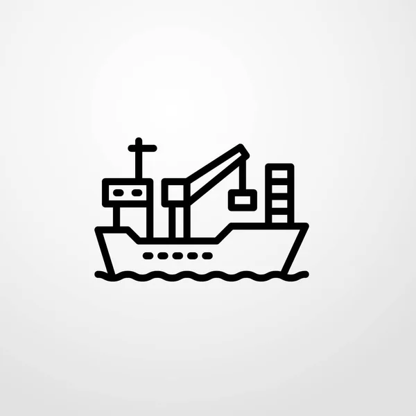 Cargo ship ikon illustration isolerade vector tecken symbol — Stock vektor