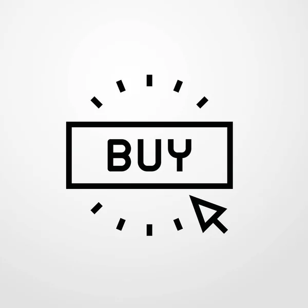 Kupić przycisk ikona ilustracja na białym tle wektor symbol znak — Wektor stockowy
