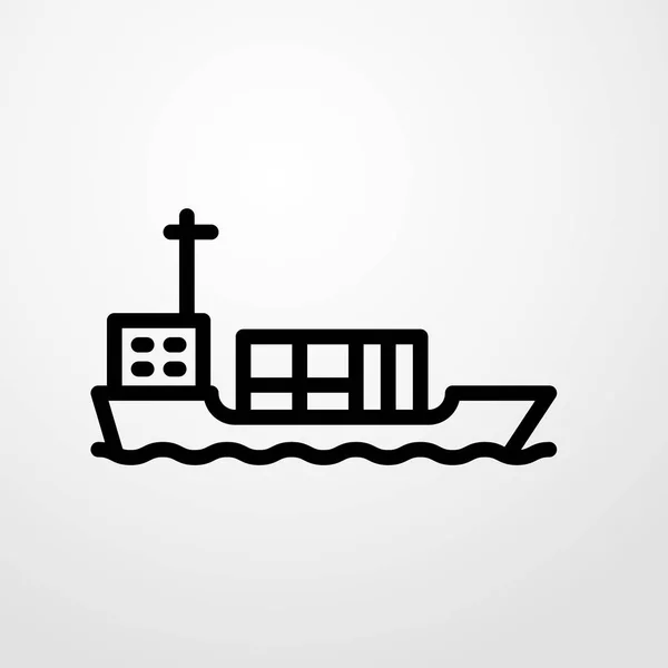 Φορτηγό πλοίο σύμβολο εισόδου απομονωμένες διανυσματικά εικονογράφηση εικονίδιο — Διανυσματικό Αρχείο