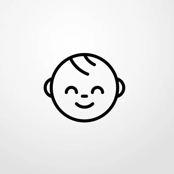 Дитяча іконка обличчя ілюстрація ізольований векторний знак — стоковий вектор