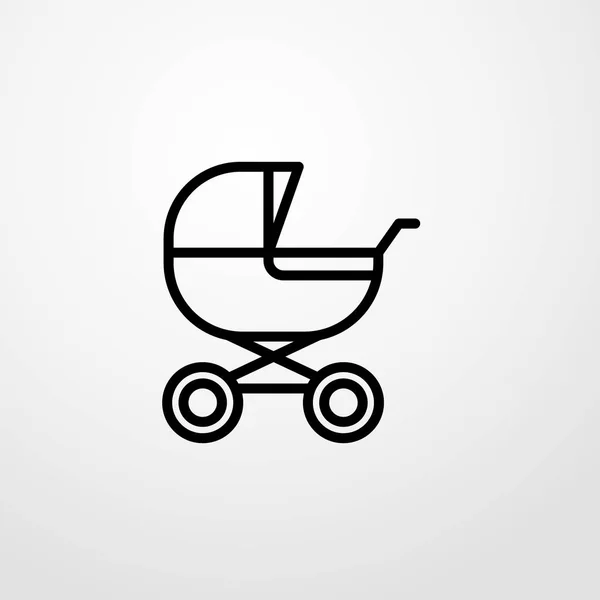 Bambino passeggino icona illustrazione isolato segno vettoriale simbolo — Vettoriale Stock
