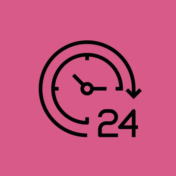 Ilustração do ícone de 24 horas símbolo isolado do sinal do vetor — Vetor de Stock