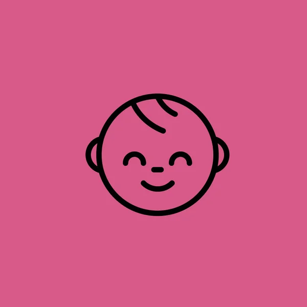 Icono de la cara del bebé ilustración símbolo de signo vectorial aislado — Vector de stock