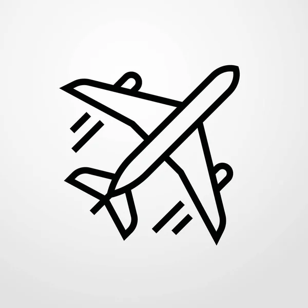 Illustration d'icône d'avion symbole de signe vectoriel isolé — Image vectorielle