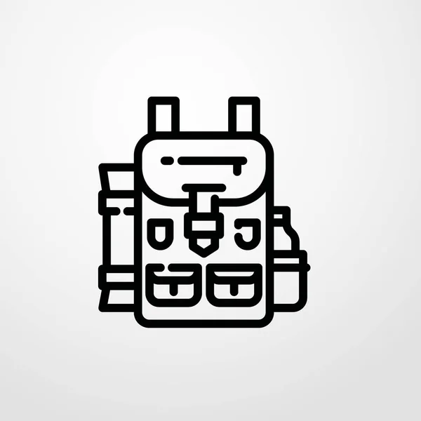 Icono de la mochila ilustración símbolo de signo de vector aislado — Vector de stock