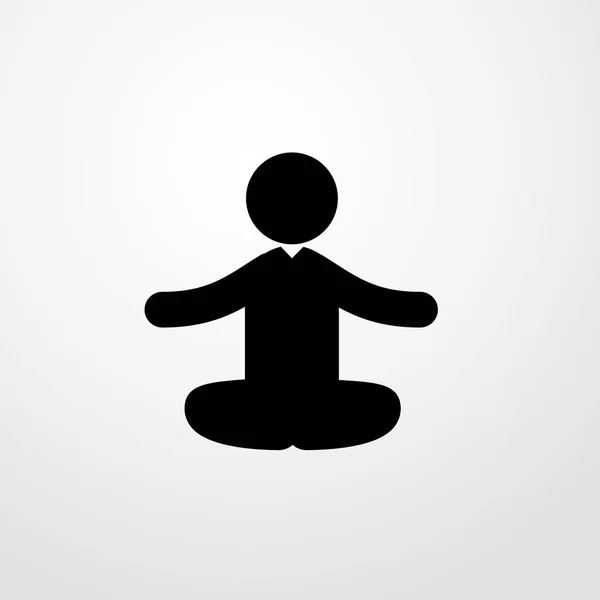 Yoga sentado hombre icono ilustración vector aislado signo símbolo — Archivo Imágenes Vectoriales