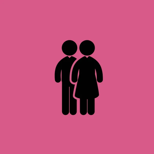 Мужчина и женщина любовь иконка иллюстрация изолированный символ векторного знака — стоковый вектор