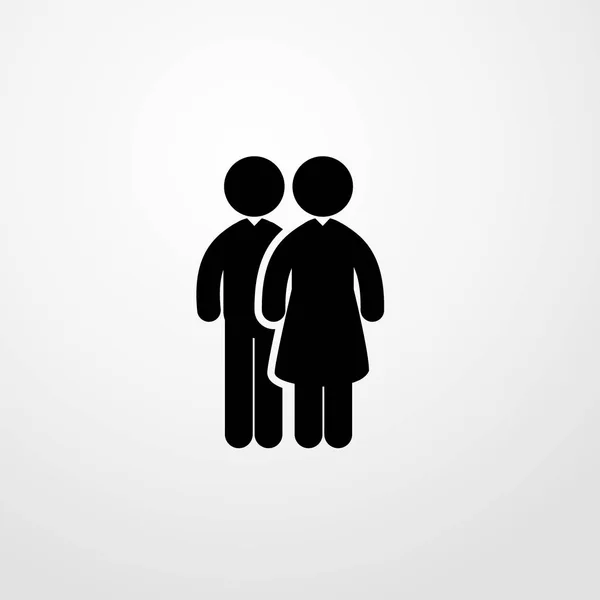 Erkek ve kadın seviyorum simge illüstrasyon izole vektör işareti simgesi — Stok Vektör