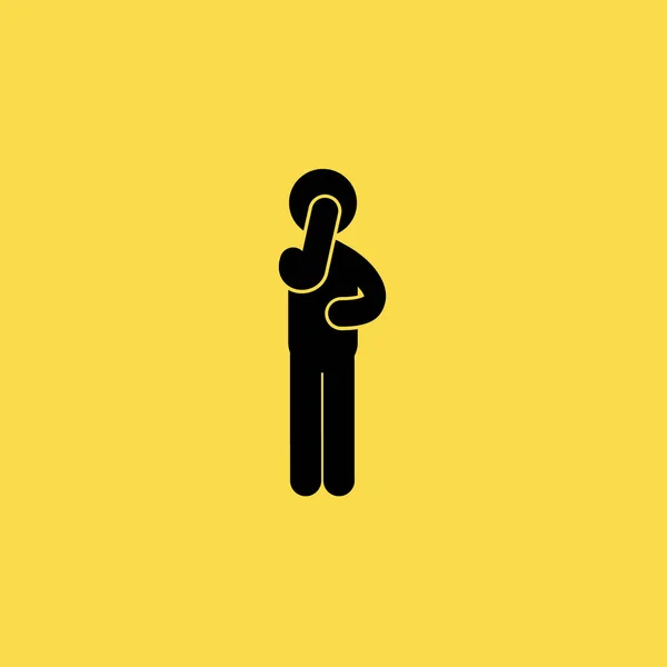 Hombre de pie y alabando icono ilustración símbolo de signo vectorial aislado — Vector de stock