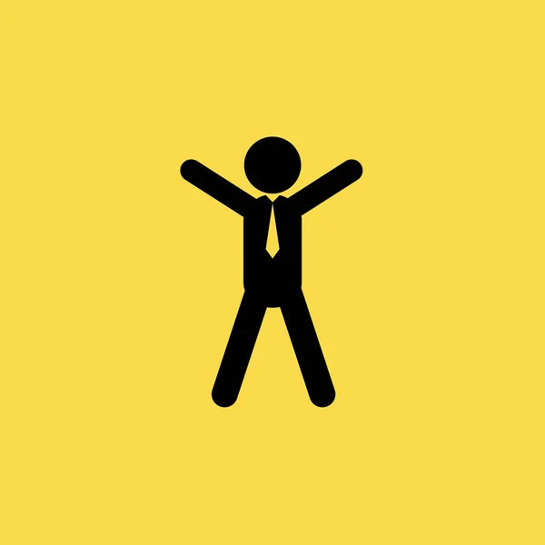 Hombre de negocios salto icono ilustración símbolo de signo de vector aislado — Archivo Imágenes Vectoriales