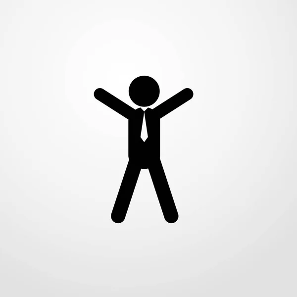Hombre de negocios salto icono ilustración símbolo de signo de vector aislado — Vector de stock