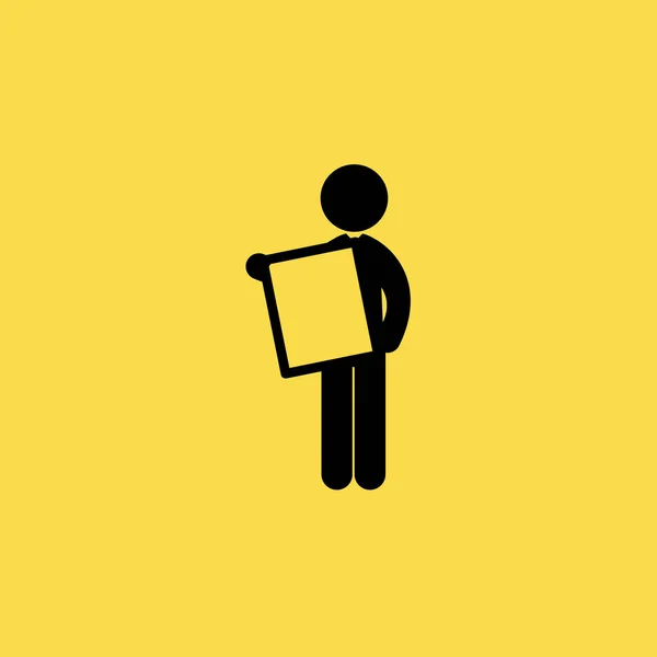 Homem e placa ícone ilustração isolado símbolo sinal vetor — Vetor de Stock