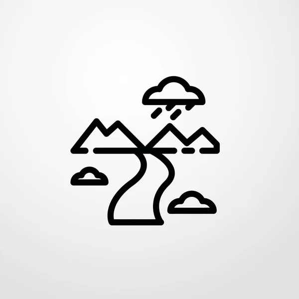 Ícone de montanha e estrada ilustração símbolo de sinal de vetor isolado — Vetor de Stock