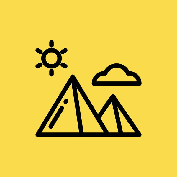 Σύμβολο σημάδι απομονωμένες διανυσματικά εικονογράφηση εικονίδιο βουνό — Διανυσματικό Αρχείο