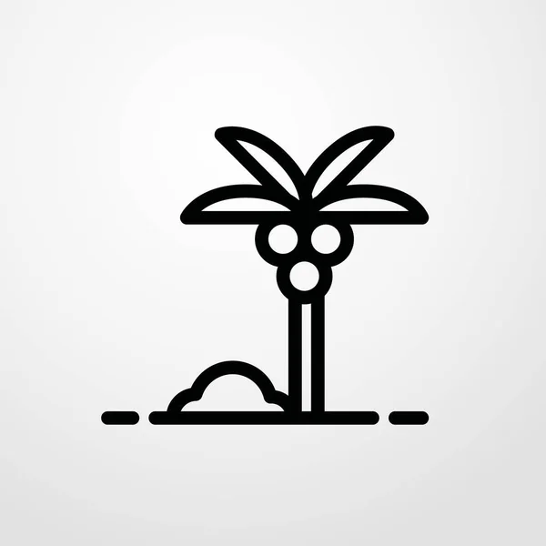 Palm tree ikon illustration isolerade vector tecken symbol — Stock vektor