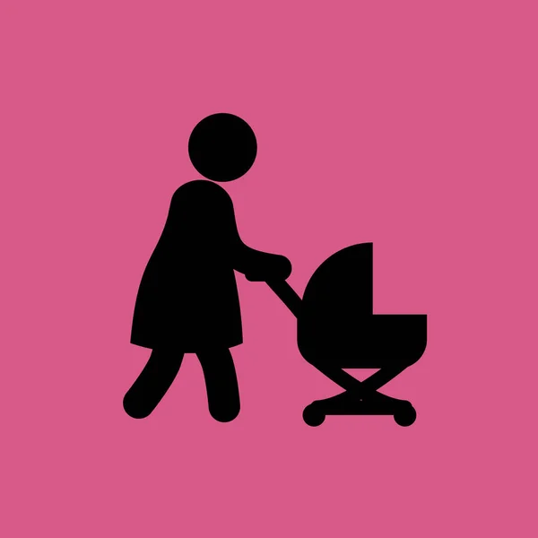Madre caminando con niño icono ilustración símbolo de signo vectorial aislado — Vector de stock