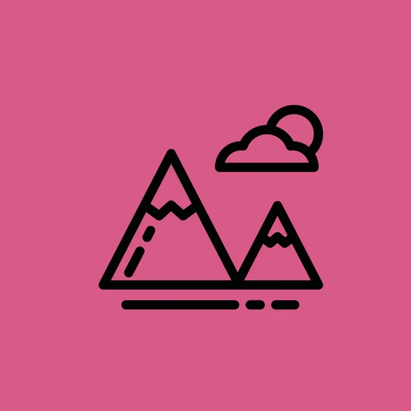 Icône de montagne illustration isolé signe vectoriel symbole — Image vectorielle