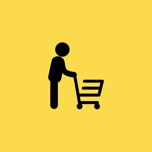 Man with cart icon illustration isolated vector sign symbol — Stock Vector