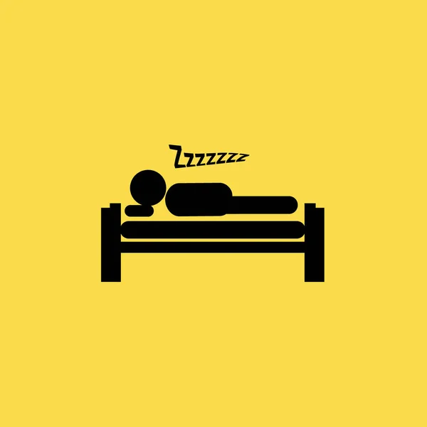 Homme dormant sur le lit icône illustration isolé vecteur signe symbole — Image vectorielle