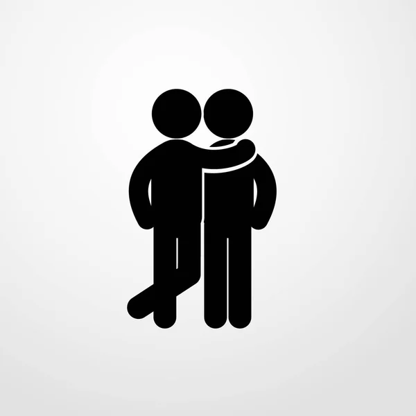 Man higging met vriend pictogram illustratie geïsoleerde vector teken symbool — Stockvector