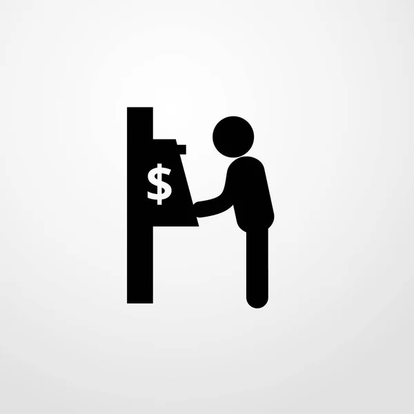 Man and atm icon illustration isolated vector sign symbol — Stock Vector