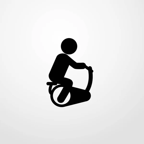 Hombre en un icono de bicicleta de papelería ilustración símbolo de signo vectorial aislado — Archivo Imágenes Vectoriales