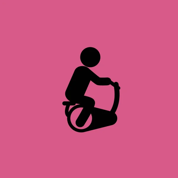 Человек на иконке велосипеда на канцелярских принадлежностях — стоковый вектор