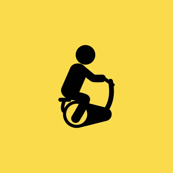 Hombre en un icono de bicicleta de papelería ilustración símbolo de signo vectorial aislado — Archivo Imágenes Vectoriales