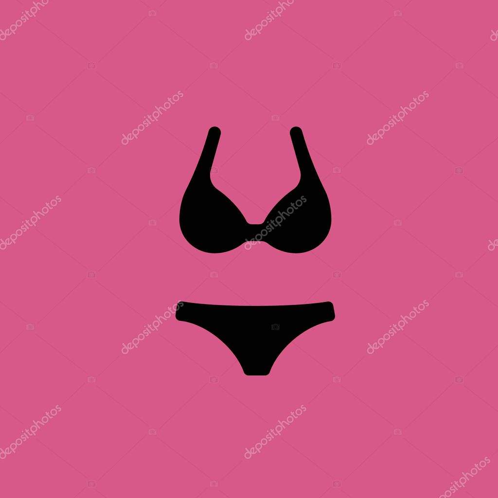 Woman bikini icon illustration isolated vector sign symbol